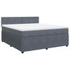 vidaXL Cama com molas/colch&atilde;o 180x200 cm veludo cinzento-escuro