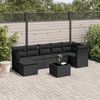 vidaXL 8 pcs conjunto sof&aacute;s de jardim com almofad&otilde;es vime PE preto