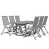 vidaXL 7 pcs conjunto de jantar jardim madeira ac&aacute;cia maci&ccedil;a