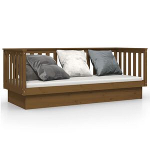 vidaXL Sof&aacute;-cama 75x190 cm madeira de pinho maci&ccedil;a castanho mel
