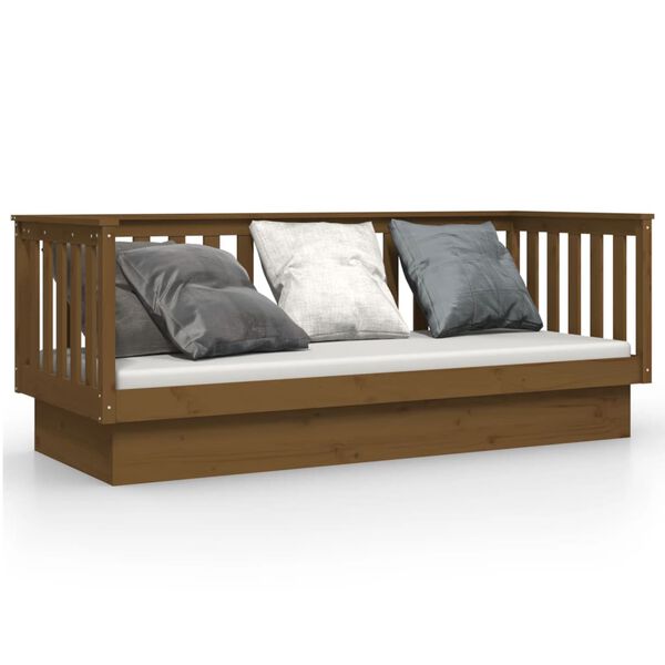 vidaXL Sofá-cama 75x190 cm madeira de pinho maciça castanho mel