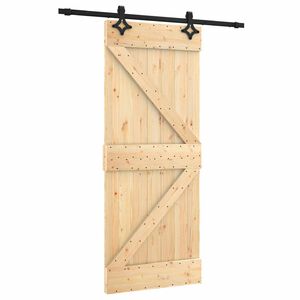 vidaXL Porta Deslizante 85 x 210 cm Natural e Preto