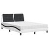 vidaXL Cama com colch&atilde;o Zadar 140x200 cm couro artificial preto e branco