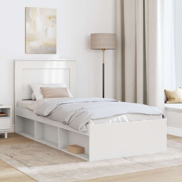 vidaXL Estrutura da Cama Branco 75 x 190 cm Madeira de Pinheiro S&oacute;lida