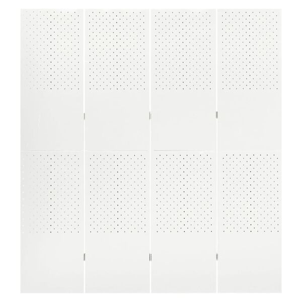 vidaXL Divis&oacute;ria de quarto com 4 pain&eacute;is a&ccedil;o 160x180 cm branco