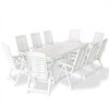 vidaXL Conjunto de jantar para exterior 11 pcs pl&aacute;stico branco
