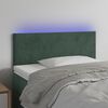 vidaXL Cabeceira de cama c/ luzes LED veludo 80x5x78/88cm verde-escuro