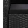 vidaXL 7 pcs conjunto de jantar p/ jardim c/ almofad&otilde;es vime PE preto