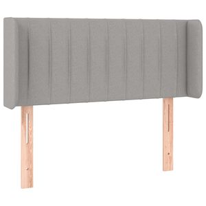 vidaXL Cabeceira de cama c/ abas tecido 83x16x78/88 cm cinzento-claro