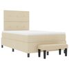 vidaXL Cama Box com colch&atilde;o com cabeceira Creme 120 x 200 cm tecido