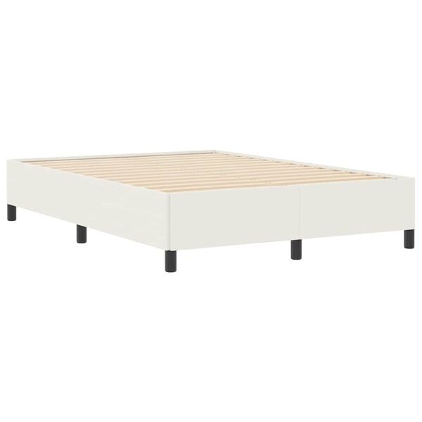 vidaXL Estrutura da Cama Creme 140 x 190 cm Tecido de veludo c&ocirc;tel&eacute;