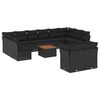 vidaXL 13 pcs conjunto de sof&aacute;s de jardim com almofad&otilde;es vime PE preto