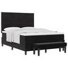 vidaXL Cama Box com colch&atilde;o com cabeceira Preto 140 x 190 cm Veludo