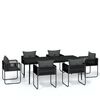 vidaXL 7 pcs conjunto de jantar para jardim preto