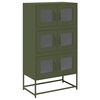 vidaXL Aparador alto 68x39x123 cm a&ccedil;o verde azeitona