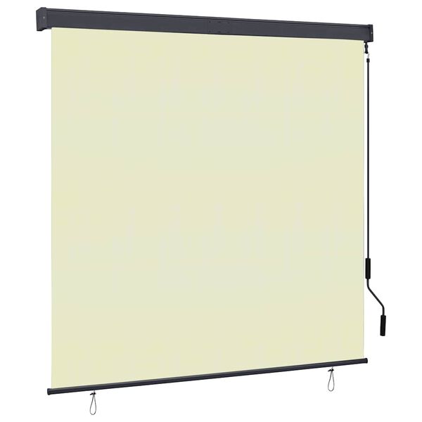 vidaXL Estore de rolo para exterior 160x250 cm creme