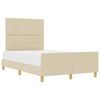 vidaXL Estrutura da Cama com cabeceira Creme 120 x 190 cm tecido