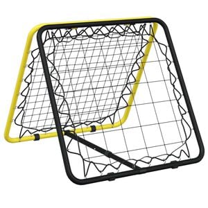 vidaXL Rede ressalto de futebol dupla face ajust&aacute;vel a&ccedil;o amarelo/preto