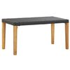 vidaXL Banco de jardim 120 cm vime PE e madeira de ac&aacute;cia maci&ccedil;a preto