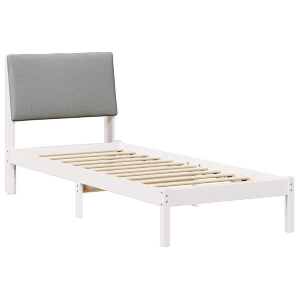 vidaXL Estrutura da cama Branco e cinza claro 80 x 200 cm