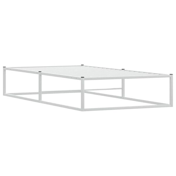 vidaXL Estrutura de cama sem colch&atilde;o branco 90x200 cm metal