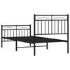 vidaXL Estrutura de cama com cabeceira e p&eacute;s 90x190 cm metal preto