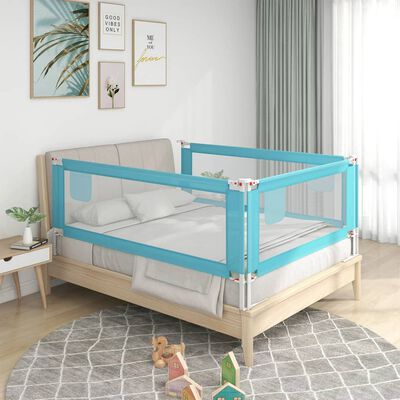 vidaXL Barra de segurança p/ cama infantil tecido 90x25 cm azul