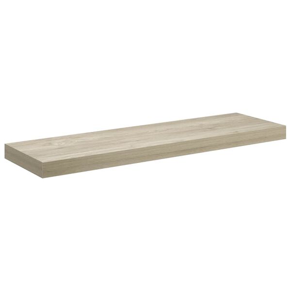 vidaXL Prateleira de parede suspensa 80x23,5x3,8 cm MDF cor carvalho