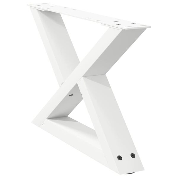 vidaXL P&eacute;s para mesa de centro 2 pe&ccedil;as, branco, 50x(30-31,3) cm, a&ccedil;o