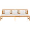 vidaXL Sofá-cama c/ almofadão creme 200x60x75 cm madeira acácia maciça