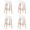 vidaXL Bancos de bar 4 pcs branco