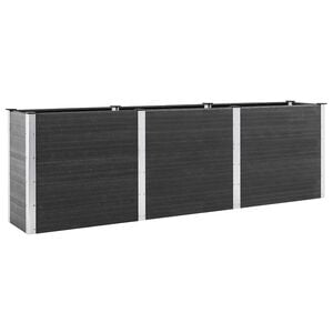 vidaXL Canteiro de jardim elevado 300x50x91 cm WPC cinzento