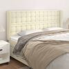 vidaXL Cabeceira cama c/ abas couro artificial 183x23x118/128 cm creme