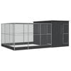 vidaXL Avi&aacute;rio com extens&atilde;o 497x303x216 cm a&ccedil;o prateado