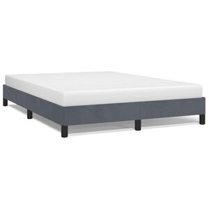 vidaXL Estrutura de cama sem colch&atilde;o, cinza escuro, 137x190 cm, veludo tamanho casal