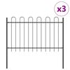 vidaXL Cerca para Jardim 3 pcs Cinzeto 5,1 x 0,8 m