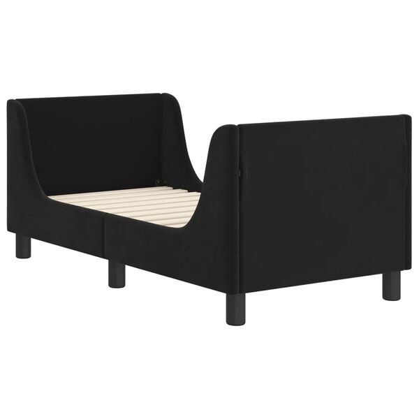 vidaXL Estrutura de Cama para Crian&ccedil;a com Cabeceira Preto 70 x 140 cm