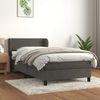 vidaXL Cama com molas/colch&atilde;o 100x200 cm veludo cinza-escuro