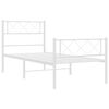 vidaXL Estrutura de cama com cabeceira e p&eacute;s 90x200 cm metal branco