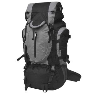 vidaXL Mochila de caminhada XXL 75 L preto e cinza
