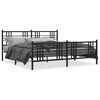 vidaXL Estrutura de cama com cabeceira e p&eacute;s 193x203 cm metal preto