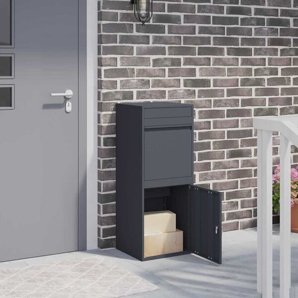 vidaXL Caixa para entrega de pacotes Antracite 41 x 38 x 103 cm A&ccedil;o