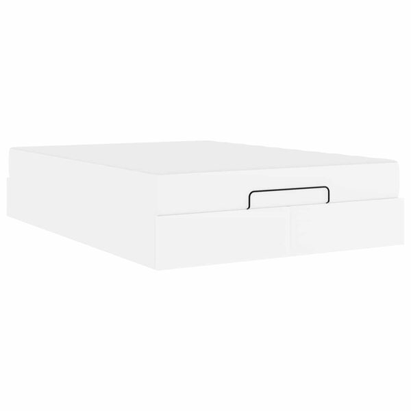 vidaXL Estrutura de cama com colch&atilde;o com colch&atilde;o 2 pcs Branco PVC