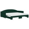vidaXL Sofá-cama c/ gavetão e colchões 90x200cm veludo verde-escuro