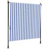 vidaXL Estore de rolo para exterior 200x270cm tecido/a&ccedil;o azul e branco