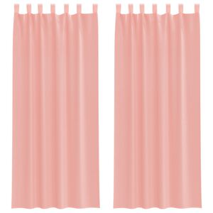 vidaXL Cortinas de voile com bolsos para var&atilde;o 2 pcs rosa