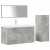 vidaXL 4 pcs conj. m&oacute;veis casa banho derivados madeira cinza cimento