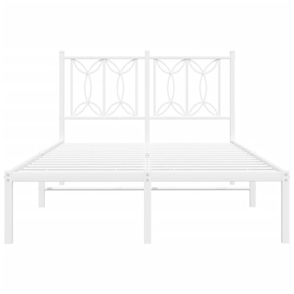 vidaXL Estrutura de cama com cabeceira 120x190 cm metal branco