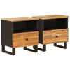 vidaXL Gabinete de Cama com gaveta 2 pcs Castanho 40 x 33 x 46 cm