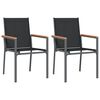 vidaXL Cadeiras de jardim 2 pcs 55x61,5x90 cm textilene e a&ccedil;o preto